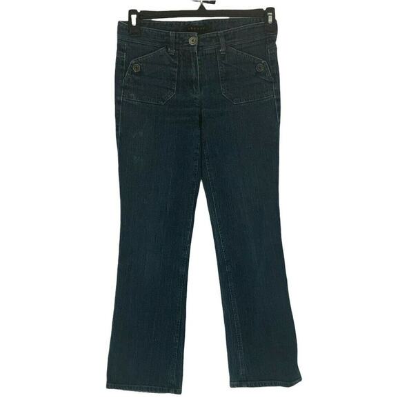 Theory Jeans Women's Size 2 Bootcut Straight Leg Stretch Dark Wash Pockets Denim - Picture 1 of 10